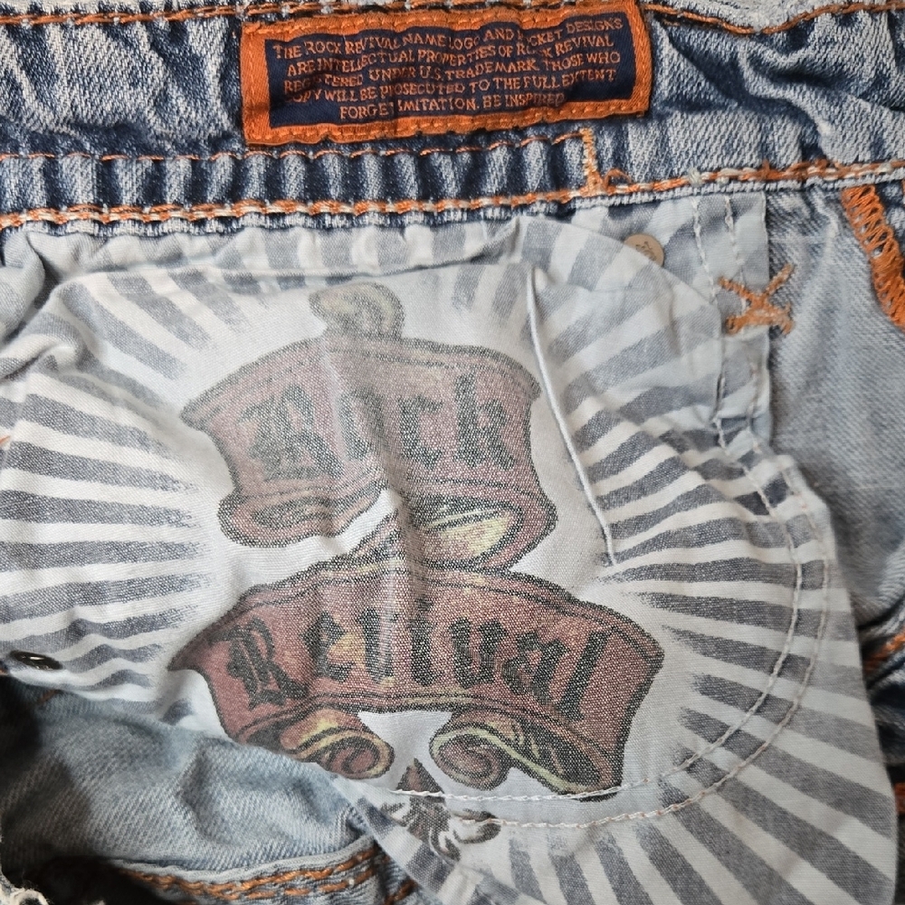 Rock Revival Boot Cut Ripped Jeans in Light Blue - Picture 8 of 16